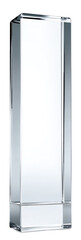 Clear, rectangular, octagonal-edged, crystal or glass award or trophy