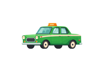 Retro green taxi illustration