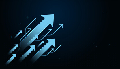 The Glowing arrows stream forward with speed and precision, representing momentum, innovation, and the drive to achieve new goals vector