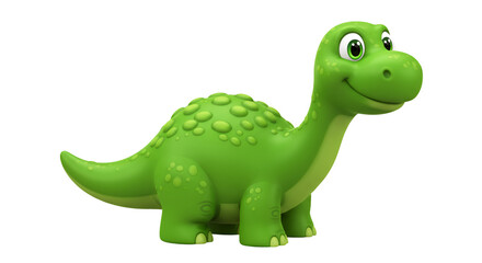 Fototapeta premium Animated Dinosaur in Cartoon: A cheerful and adorable cartoon dinosaur with vibrant green skin, large, friendly eyes, and a charming smile, radiating the playful spirit of prehistoric times.