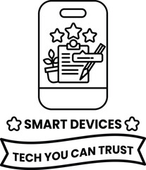 A black and white image of a cell phone with a star and a pencil on it