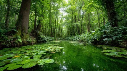 Serene forest waterways