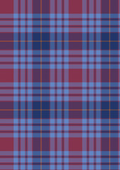 Seamless blue and white plaid pattern with a checkered geometric textile texture