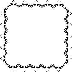 Black  vintage  frame on transparent background. PNG, 300 DPI