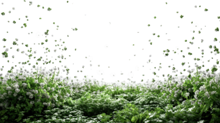 A burst of white against a green landscape