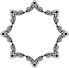 Black  vintage  frame on transparent background. PNG, 300 DPI
