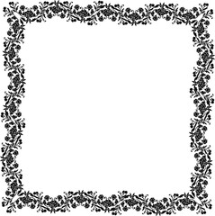 Black  vintage  frame on transparent background. PNG, 300 DPI