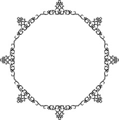 Black  vintage  frame on transparent background. PNG, 300 DPI