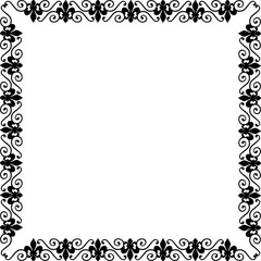 Black  vintage  frame on transparent background. PNG, 300 DPI