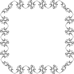 Black  vintage  frame on transparent background. PNG, 300 DPI