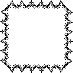 Black  vintage  frame on transparent background. PNG, 300 DPI