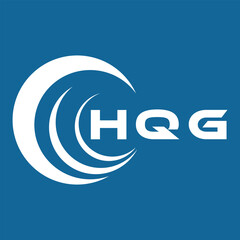 Obraz premium HQG letter design. HQG letter technology logo design on a Blue background. HQG Monogram logo design for an entrepreneur and business.