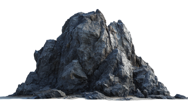 A massive, jagged rock formation