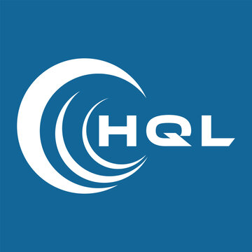 HQL letter design. HQL letter technology logo design on a Blue background. HQL  Monogram logo design for an entrepreneur and business.