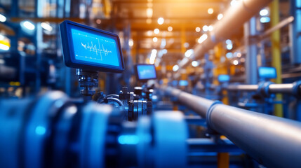 Industrial IoT monitoring system in a modern facility Generative AI