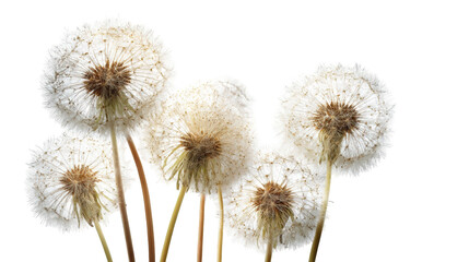 Obraz premium Close-up of several dandelion seeds