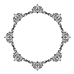 Black  vintage frame on a white background. JPG, 300 DPI.