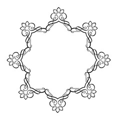 Black  vintage frame on a white background. JPG, 300 DPI.
