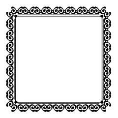 Black  vintage frame on a white background. JPG, 300 DPI.