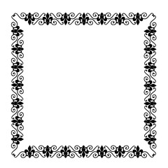 Black  vintage frame on a white background. JPG, 300 DPI.