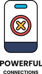 Obraz premium A phone with an X on it that says 