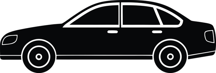 car line art vector silhouette illustration