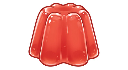 Ruby Red Gelatin Delight: A vibrant, digitally rendered image of a classic, jiggly gelatin mold, perfect for evoking memories of childhood treats and simple pleasures.