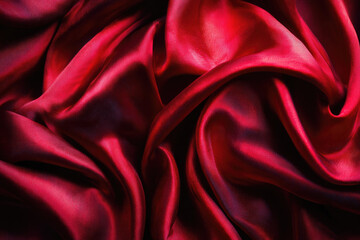 Obraz premium Deep crimson silk drapes in flowing folds (1)
