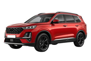 Red SUV Car Isolated Automotive Vehicle on Transparent Background