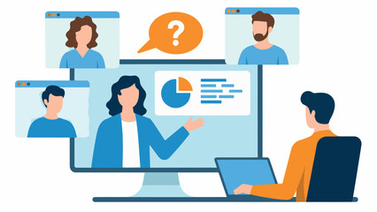 Online meeting collaboration diverse professionals discussing business growth and analytics on digital platforms transparent background