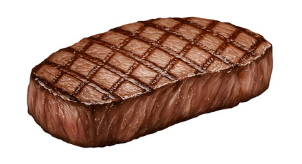 Grilled Steak: A perfectly cooked, mouthwatering steak, expertly grilled, displaying char marks and a rich, savory appeal, capturing the essence of culinary artistry.
