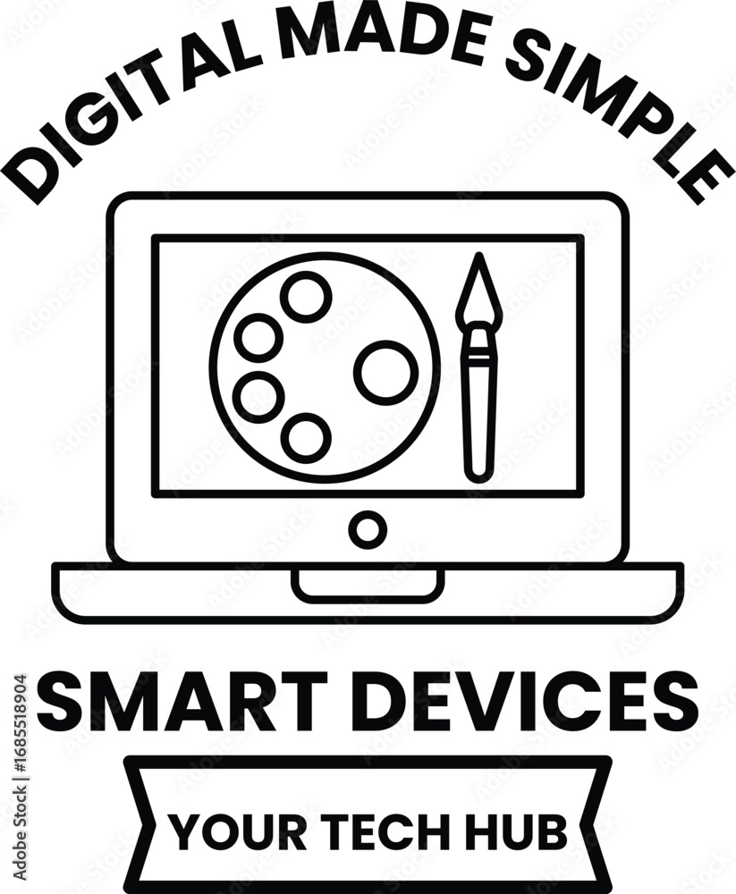 Canvas Prints a digital made simple smart device logo