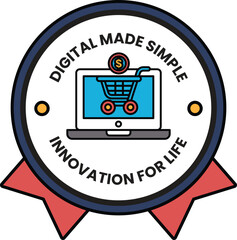 A digital made simple shopping cart logo