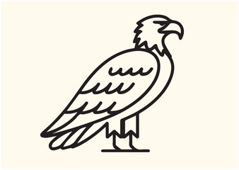 Obraz premium Bald Eagle Line art Vector design