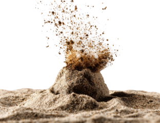 Sand volcano eruption