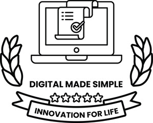 A laptop with a check mark on it