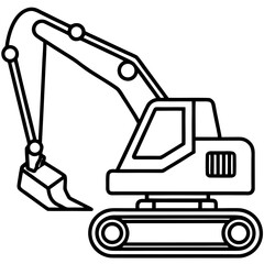 Excavator Outline Vector