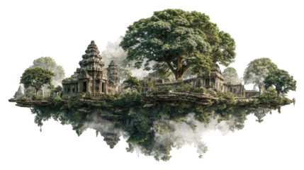 Ancient ruins on a mystical floating island