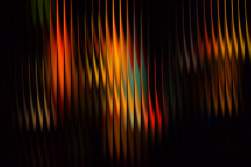 Abstract glowing colorful neon background with red green yellow highlights and striped vertical overlay, futuristic artistic wallpaper with vibrant design