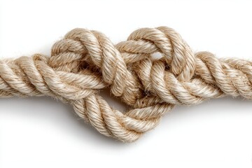 Heart-Shaped Rope Knot: A Symbol of Love in White Background