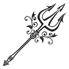 black and white trident trishul