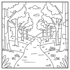 Obraz premium Serene Landscapes Coloring Pages