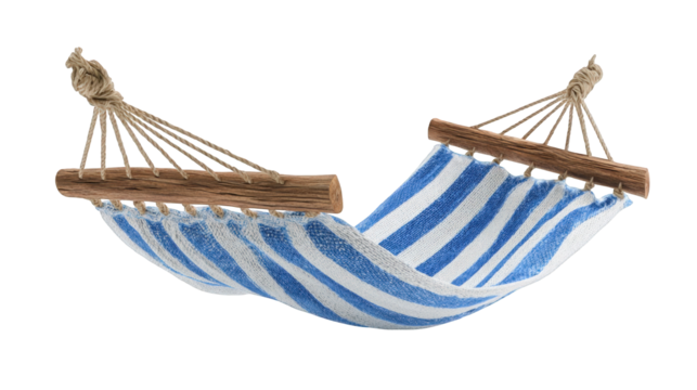 Relaxing striped hammock