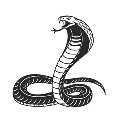 Fototapeta premium Cobra Silhouette A Striking Black and White Illustration