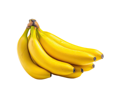 Bunch of ripe bananas.  Close-up view of a cluster of yellow bananas.  A group of bananas tightly clustered together.  The bananas are a vibrant yellow hue and appear fresh