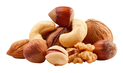 A cluster of various nuts