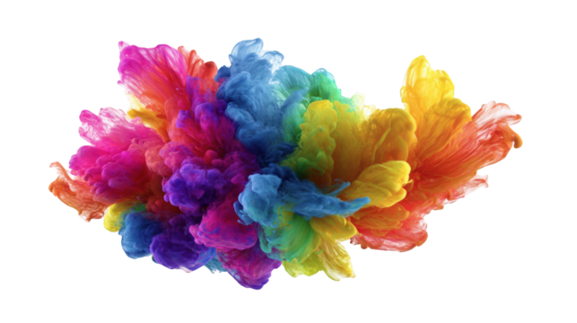 Abstract Rainbow Ink Explosion
