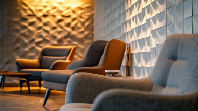 A row of chairs sitting side by side in a room, perfect for interior design or education settings