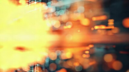 Digital data flowing through cyberspace with binary code and light trails - Powered by Adobe