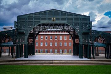 Boarding House Park in Lowell, Massachusetts, a popular grassy outdoor concert venue set on the historic grounds of former cotton mills